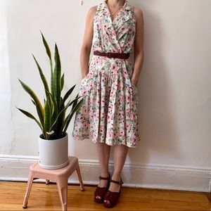 Vintage 80’s collared floral dress, XS